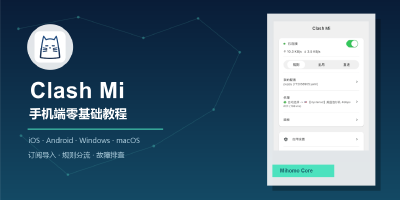 Featured image of post 手把手教你科学上网：Clash Mi 手机端教程